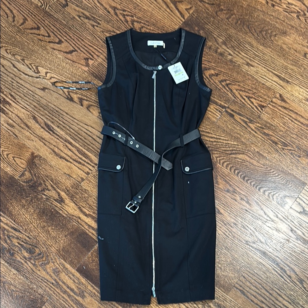 Calvin Klein Black Sleeveless Sheath Dress